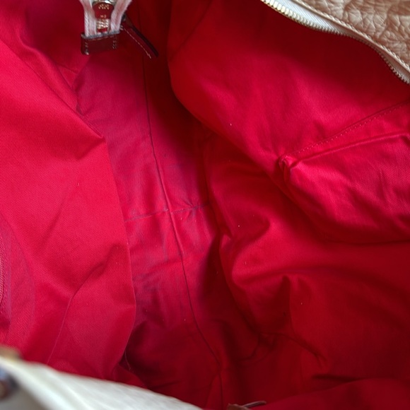 Vintage Dooney & Bourke tortoiseshell Elegant Cream Leather Tote Bag - Picture 9 of 12